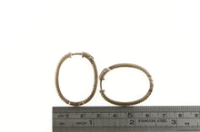Load image into Gallery viewer, Sterling Silver Oval Classic Inside Outside Fashion Hoop CZ Earrings