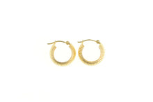 Load image into Gallery viewer, 14K Retro Grooved 14.1mm Vintage Rounded Hoop Earrings Yellow Gold