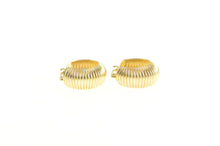 Load image into Gallery viewer, 14K Retro Grooved 14.1mm Vintage Rounded Hoop Earrings Yellow Gold