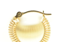 Load image into Gallery viewer, 14K Retro Grooved 14.1mm Vintage Rounded Hoop Earrings Yellow Gold