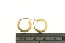 Load image into Gallery viewer, 14K Retro Grooved 14.1mm Vintage Rounded Hoop Earrings Yellow Gold