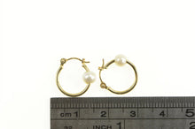Load image into Gallery viewer, 14K Pearl Beaded 14.5mm Classic Statement Hoop Earrings Yellow Gold