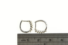 Load image into Gallery viewer, 14K Diamond 11.3mm Huggies Hoop Statement Earrings White Gold
