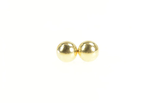 14K 7.8mm Round Domed Classic Sphere Stud Earrings Yellow Gold
