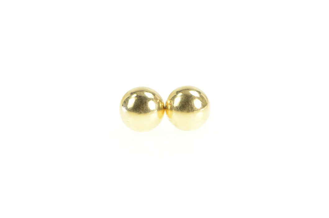 14K 7.8mm Round Domed Classic Sphere Stud Earrings Yellow Gold