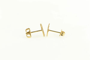 14K Diamond Cut Sand Dollar Sea Shell Stud Earrings Yellow Gold