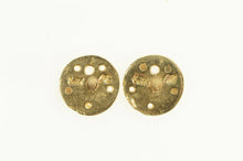 Load image into Gallery viewer, 14K Diamond Cut Sand Dollar Sea Shell Stud Earrings Yellow Gold