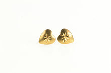 Load image into Gallery viewer, 14K Retro Diamond Cut Heart Love Symbol Stud Earrings Yellow Gold