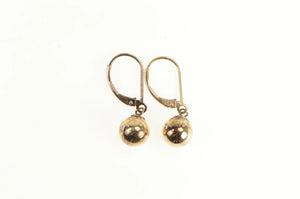 14K 7.9mm Ball Dangle Sphere Vintage Classic Earrings Yellow Gold