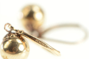 14K 7.9mm Ball Dangle Sphere Vintage Classic Earrings Yellow Gold