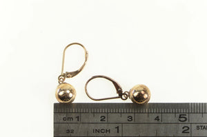 14K 7.9mm Ball Dangle Sphere Vintage Classic Earrings Yellow Gold