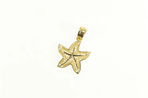 14K Ornate Filigree Sea Star Fish Ocean Beach Charm/Pendant Yellow Gold
