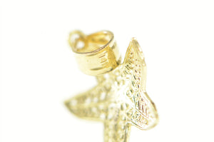 14K Ornate Filigree Sea Star Fish Ocean Beach Charm/Pendant Yellow Gold