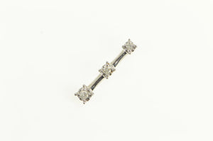 10K Classic Tiered Diamond Bar Journey Symbol Pendant White Gold