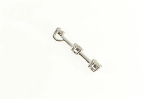 10K Classic Tiered Diamond Bar Journey Symbol Pendant White Gold
