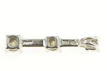Load image into Gallery viewer, 10K Classic Tiered Diamond Bar Journey Symbol Pendant White Gold