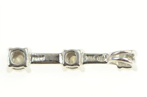 10K Classic Tiered Diamond Bar Journey Symbol Pendant White Gold
