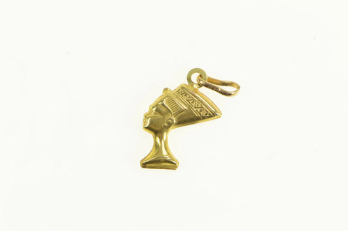14K Ancient Egyptian Queen Nefertiti Head Charm/Pendant Yellow Gold