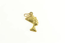 Load image into Gallery viewer, 14K Ancient Egyptian Queen Nefertiti Head Charm/Pendant Yellow Gold