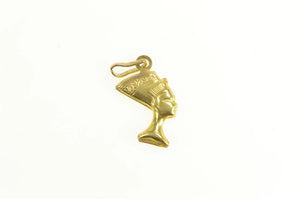 14K Ancient Egyptian Queen Nefertiti Head Charm/Pendant Yellow Gold
