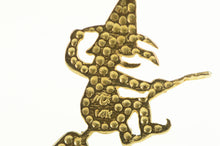 Load image into Gallery viewer, 14K Diamond Cut Witch Riding Broom Stick Charm/Pendant Yellow Gold