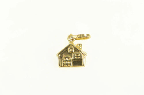 14K Puffy 3D House Home Sweet Home Charm/Pendant Yellow Gold
