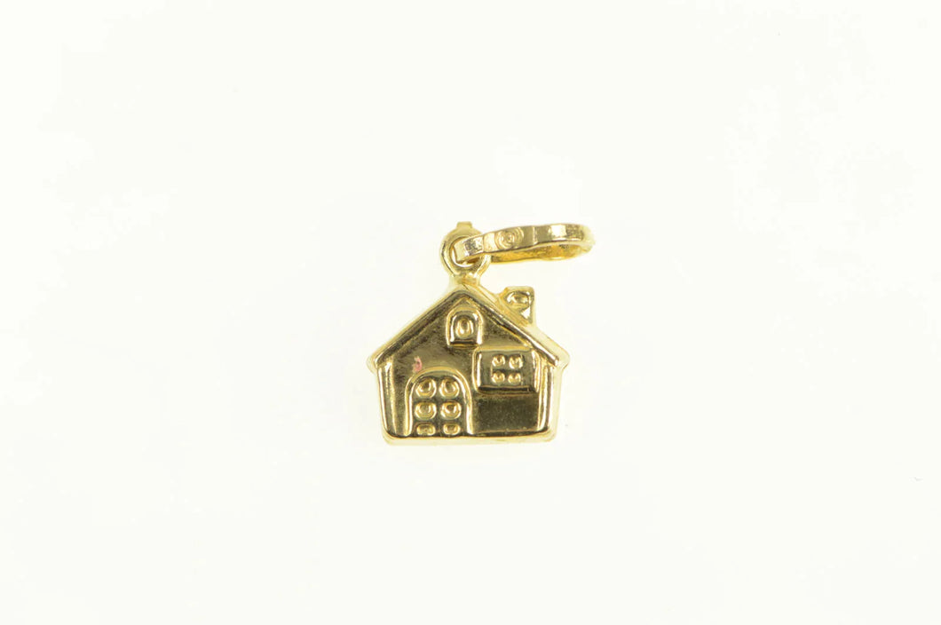 14K Puffy 3D House Home Sweet Home Charm/Pendant Yellow Gold