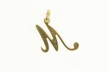 Load image into Gallery viewer, 14K M Cursive Letter Initial Monogram Name Charm/Pendant Yellow Gold