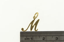 Load image into Gallery viewer, 14K M Cursive Letter Initial Monogram Name Charm/Pendant Yellow Gold