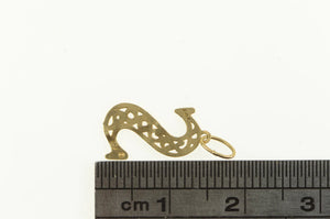 14K S Filigree Initial Monogram Name Letter Charm/Pendant Yellow Gold