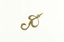 Load image into Gallery viewer, 14K P Cursive Initial Letter Monogram Vintage Charm/Pendant Yellow Gold