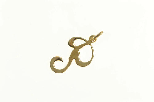 14K P Cursive Initial Letter Monogram Vintage Charm/Pendant Yellow Gold
