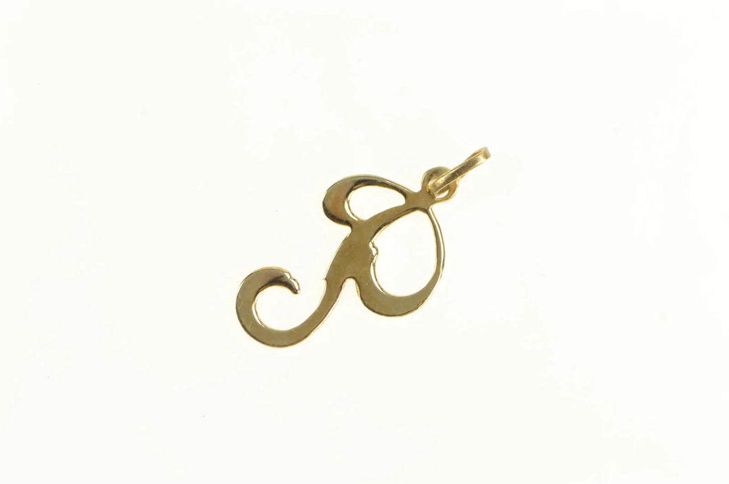 14K P Cursive Initial Letter Monogram Vintage Charm/Pendant Yellow Gold