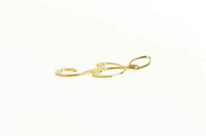 14K P Cursive Initial Letter Monogram Vintage Charm/Pendant Yellow Gold
