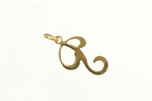 14K P Cursive Initial Letter Monogram Vintage Charm/Pendant Yellow Gold