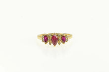 Load image into Gallery viewer, 14K Marquise Natural Ruby Diamond Statement Ring Yellow Gold