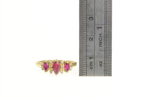 Load image into Gallery viewer, 14K Marquise Natural Ruby Diamond Statement Ring Yellow Gold