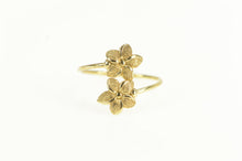 Load image into Gallery viewer, 14K Plumeria Tropical Flower Statement Bypass Ring Yellow Gold