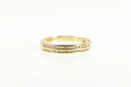 10K Diamond Classic Channel Wedding Band Ring Yellow Gold