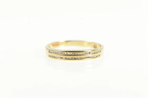 10K Diamond Classic Channel Wedding Band Ring Yellow Gold