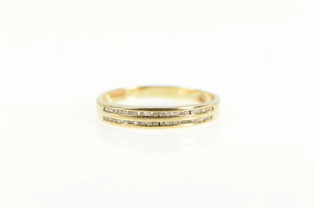10K Diamond Classic Channel Wedding Band Ring Yellow Gold