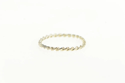 Sterling Silver 2.0mm Twist Design Simple Stackable Band Ring