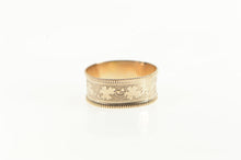 Load image into Gallery viewer, 10K 7.3mm 1940&#39;s Engraved Scroll Wedding Band Ring Yellow Gold