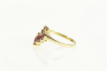 Load image into Gallery viewer, 14K Marquise Natural Ruby Chevron Wedding Ring Yellow Gold