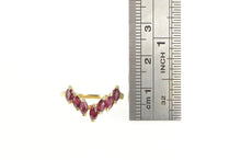 Load image into Gallery viewer, 14K Marquise Natural Ruby Chevron Wedding Ring Yellow Gold