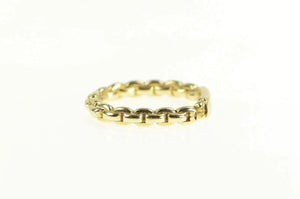 14K 3.1mm Rounded Box Chain Statement Band Ring Yellow Gold