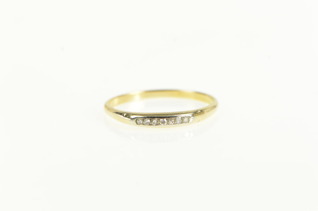 14K Classic Diamond Vintage Wedding Band Ring Yellow Gold
