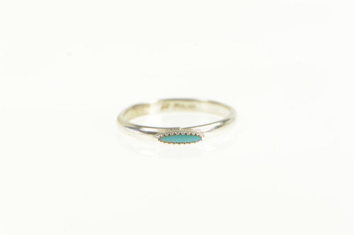 Sterling Silver Turquoise Navette Southwestern Band Ring