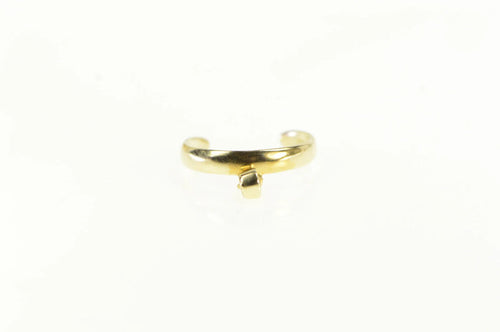 14K Dangle Charm Round CZ Adjustable Band Ring Yellow Gold