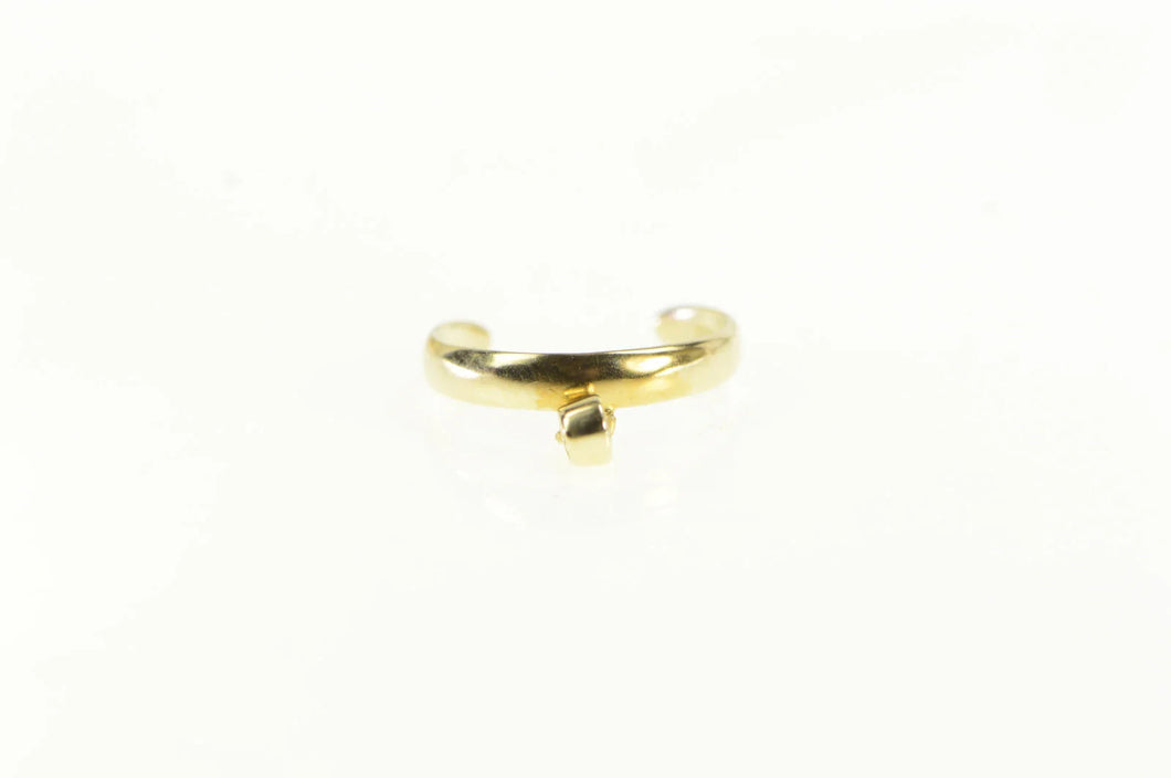 14K Dangle Charm Round CZ Adjustable Band Ring Yellow Gold